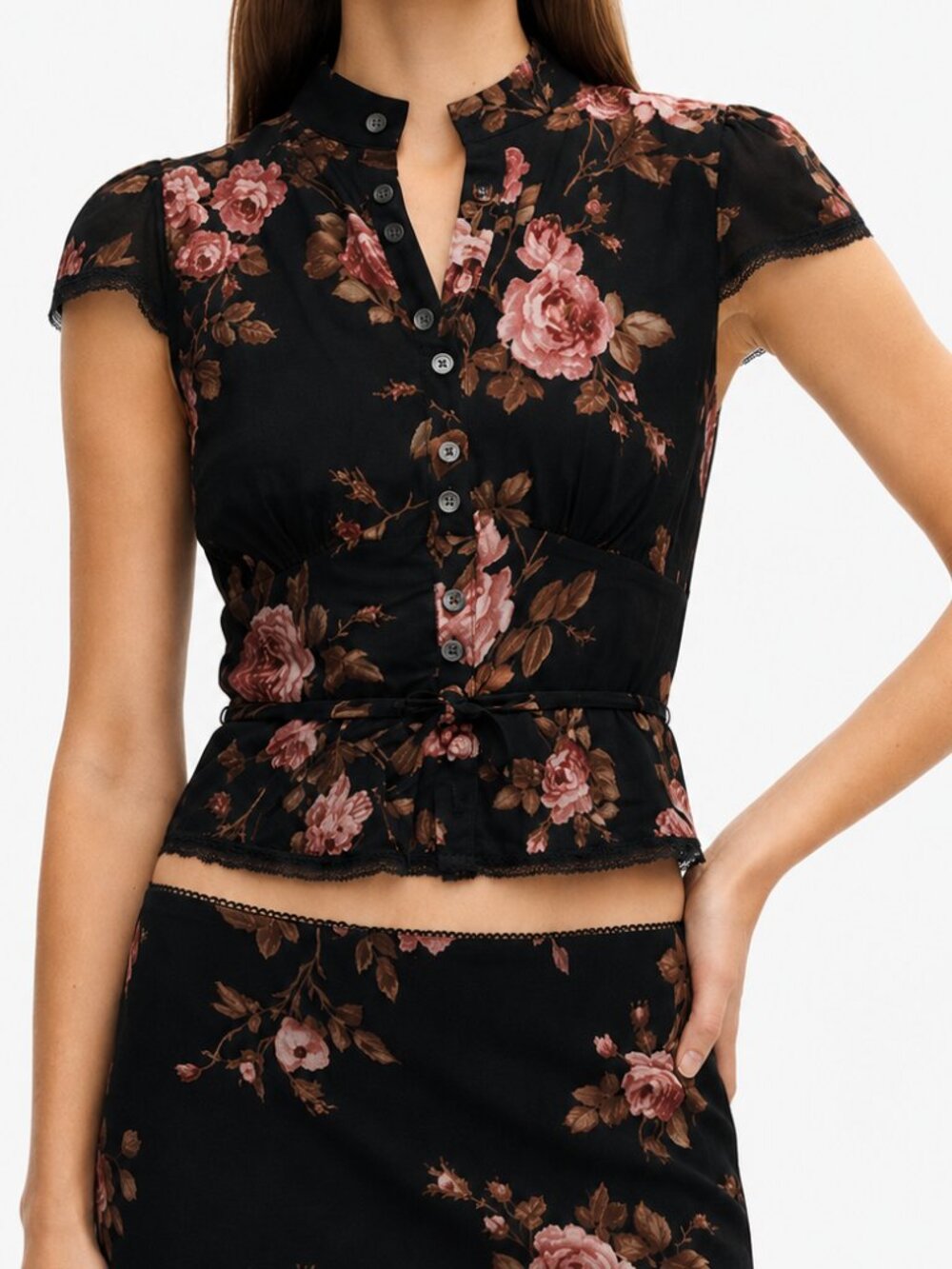 Reformation opal button up vintage inspired top in ballad
